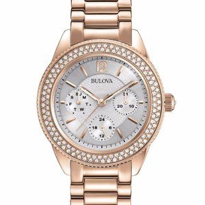 Bulova Crystal 38mm Diamond Two Tone Watch